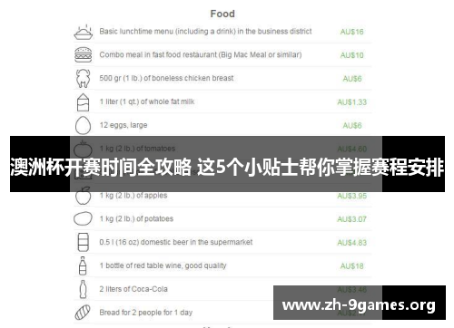 澳洲杯开赛时间全攻略 这5个小贴士帮你掌握赛程安排 澳洲杯开赛时间全攻略 这5个小贴士帮你掌握赛程安排